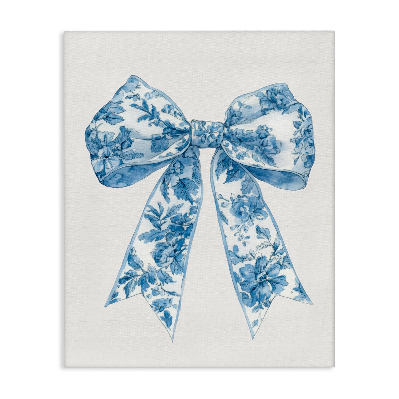 Stupell Industries Soft Delicate Toile Bow Canvas, design by Lettered and Lined